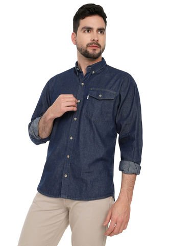 Camisa Índigo Oscuro Manga Larga Lec Lee Lec Lee