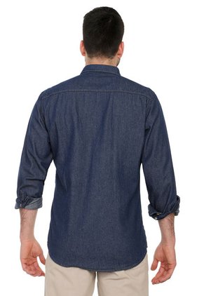 Camisa Índigo Oscuro Manga Larga Lec Lee