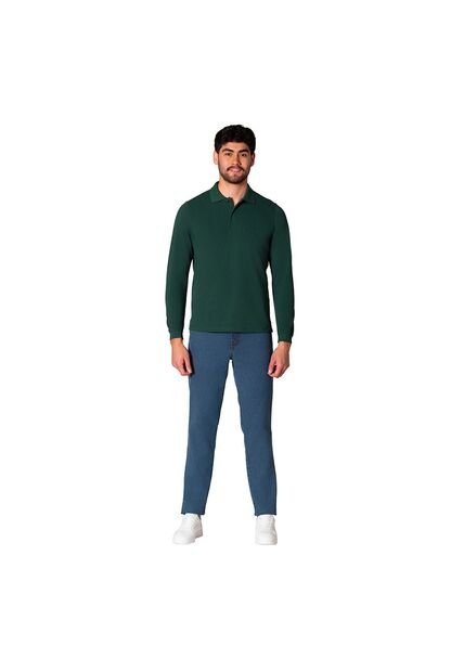 Camiseta Polo Hombre Manga Larga Verde Lec Lee