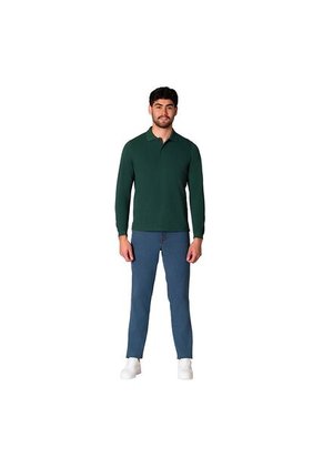 Camiseta Polo Hombre Manga Larga Verde Lec Lee