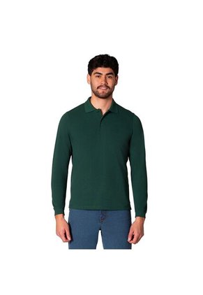 Camiseta Polo Hombre Manga Larga Verde Lec Lee