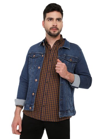 Chaqueta Índigo Medio De Jean Clásica Renovada Lec Lee Lec Lee