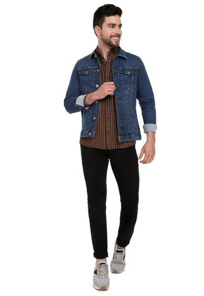 Chaqueta Índigo Medio De Jean Clásica Renovada Lec Lee