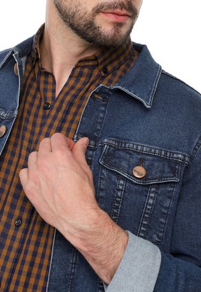 Chaqueta Índigo Medio De Jean Clásica Renovada Lec Lee