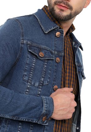 Chaqueta Índigo Medio De Jean Clásica Renovada Lec Lee