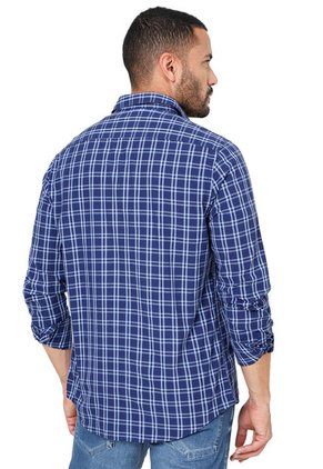 Camisa Azul Oscuro Cuadros Lec Lee