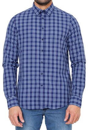 Camisa Azul Oscuro Cuadros Lec Lee