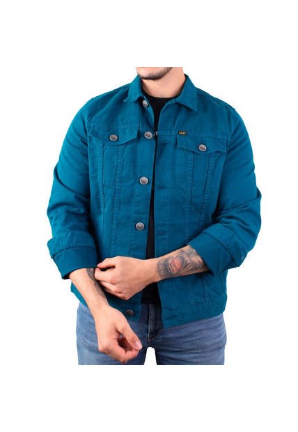 Chaqueta En Denim Clásica Renovada Lec Lee Azul Rey