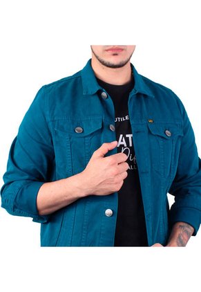 Chaqueta En Denim Clásica Renovada Lec Lee Azul Rey S