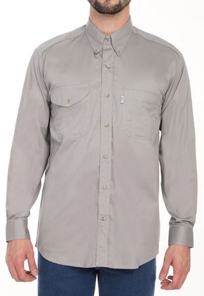 Camisa Basic Manga Larga Lec Lee Para Hombre - Gris Claro XL