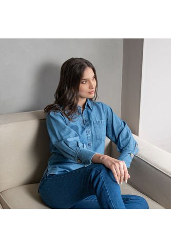 Blusa En Denim Para Mujer Lec Lee L/Azul Lec Lee