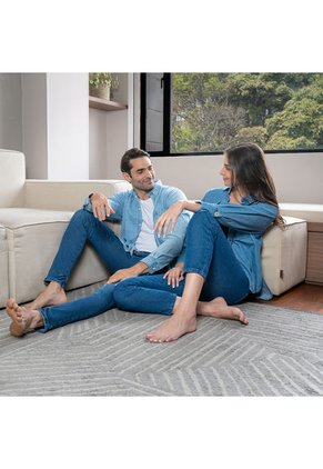 Blusa En Denim Para Mujer Lec Lee L/Azul