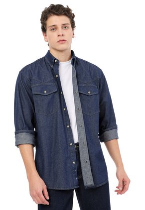 Camisa Índigo Oscuro De Jean Basic Lec Lee