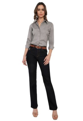 Blusa Gris Claro Basic Manga Larga Lec Lee