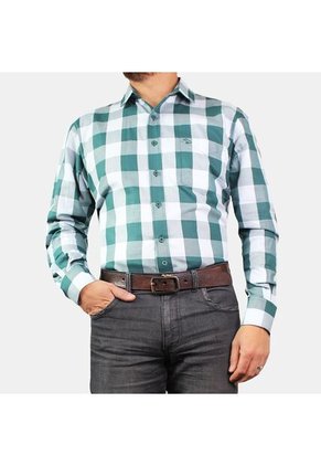 Camisa A Cuadros Hombre Lec Lee Verde/L