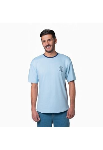 Camiseta Hombre Oversize Lec Lee Azul Claro Azul Claro/L Lec Lee
