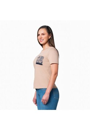 Camiseta Cuello Redondo Lec Lee Caqui