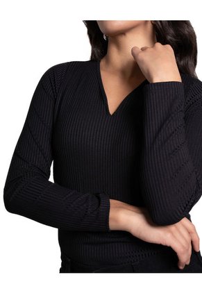 Camiseta Manga Larga Para Mujer Color Negro