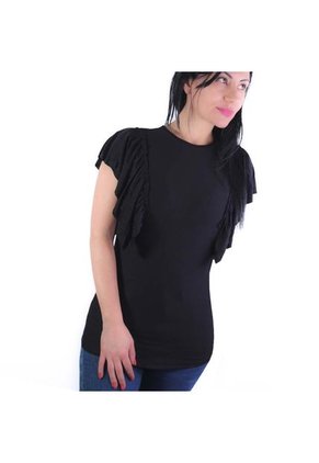Camisa Con Manga De Boleros Para Mujer Lec Lee - Negro