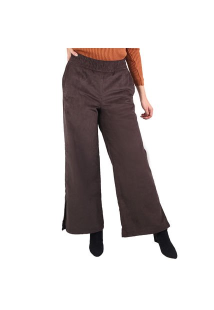 Pantalón Palazzo En Pana Para Mujer Lec Lee - Café