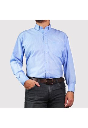 Camisa Casual De Hombre Lec Lee Azul