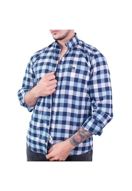 Camisa Cuadros Hombre Lec Lee Azul