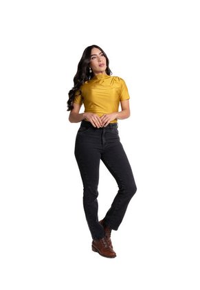 Jean Straight Fit Para Mujer Lec Lee - Negro 8 14