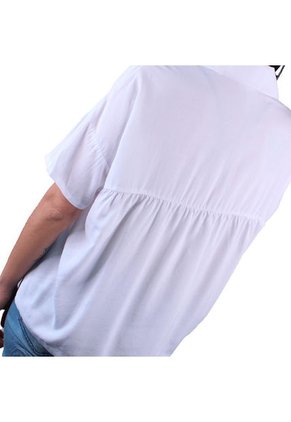 Blusa Cuello Camisero Para Mujer Lec Lee Blanco