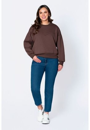 Buzo Oversize Cuello Redondo Para Mujer Lec Lee