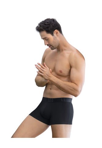 Ropa Interior Masculina Boxer Corto Negro LEO 33212X2 Leo