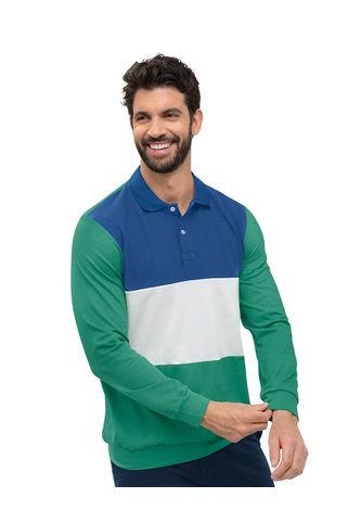 Camibuzo Con Franjas De Color M3034 Bloques Verde Leo