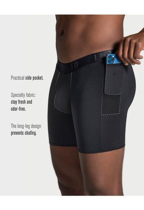 Ropa Interior Masculina Boxer Deportivo Negro LEO 033309