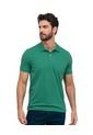 Camiseta Tipo Polo Con Bordado En Frente M2806M Verde Oscuro de Leo