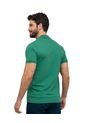 Camiseta Tipo Polo Con Bordado En Frente M2806M Verde Oscuro de Leo