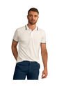 Camiseta Tipo Polo Con Cuello Y Mangas Tejidas M2654M Blanco de Leo