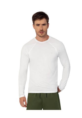 Leo Camiseta Deportiva Masculina Manga Larga Con Protección UV 508025N Blanco Leo