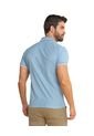 Camiseta Tipo Polo Con Cuello Y Mangas Tejidas M2654M Azul Claro de Leo