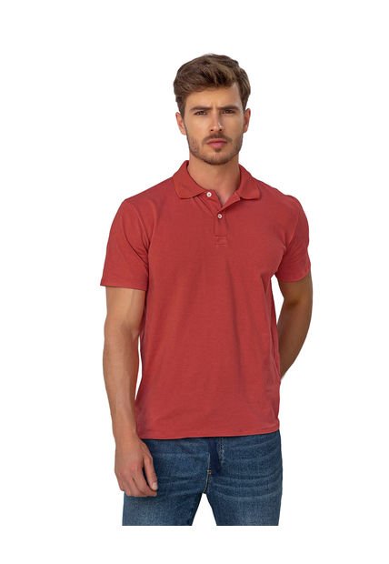 Leo Camiseta Tipo Polo Con Perilla Funcional Con Puños Y Cuello Tejido M2888S Marrón
