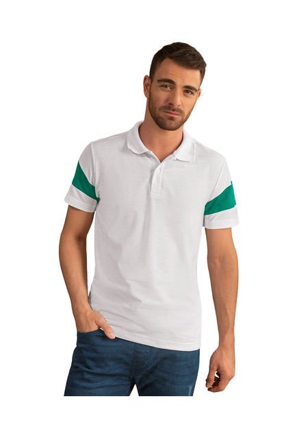 Camiseta Tipo Polo Con Perilla Funcional Y Bloques De Color En Mangas M2998 Multicolor