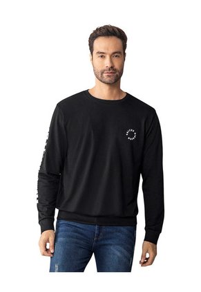 Buzo Manga Larga Con Fajón Y Puños En Rib M2880S Negro