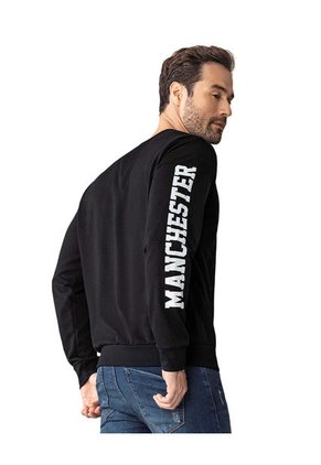 Buzo Manga Larga Con Fajón Y Puños En Rib M2880S Negro