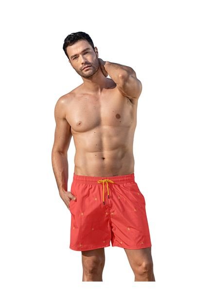 Masculino Swimwear Pantaloneta Naranja LEO 505033