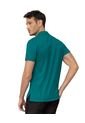 Camiseta Tipo Polo Con Perilla Funcional Con Puños Y Cuello Tejido M2888S Verde Azul de Leo