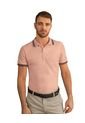 Camiseta Tipo Polo Con Cuello Y Mangas Tejidas M2654M Rosa de Leo