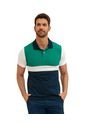 Camiseta Tipo Polo Con Perilla Funcional Con Bloques De Color M2992 Verde de Leo