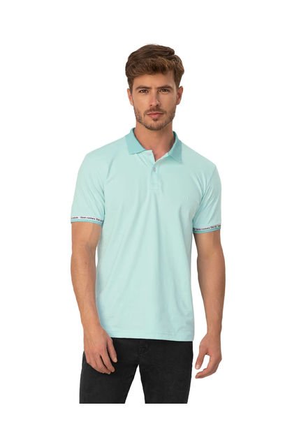 Leo Camiseta Tipo Polo Con Elástico Decorativo En Puños M3010 Azul