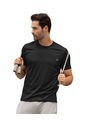 Camiseta Deportiva Masculina Semiajustada Secado Rápido 508007 Negro de Leo
