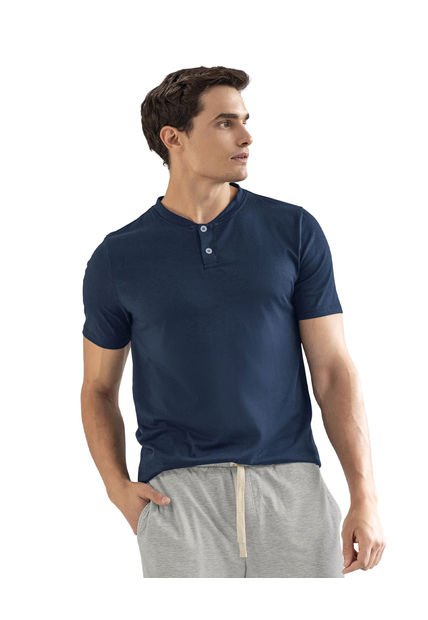 Camiseta Henley De Pijama MP449 Azul
