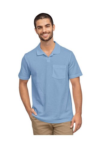 Camiseta Tipo Polo Con Bolsillo En Frente M3064 Azul Leo