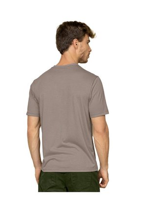 Camiseta Manga Corta Con Logo Bordado En Frente M2843M Café